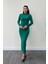 Jarse Kumaş Büzgülü Kalem Elbise - Zümrüt Yeşil 1