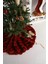 Tekno Trust Çam Ağacı Ayak Halısı Örtüsü, Yılbaşı Ağacı Altı Örtüsü Peluş Bordo, Bubble Halı 80X80 cm 1