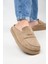 (Ziva) Kadın Loafer Platform Vizon Terlik 4