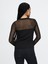 Kadın Siyah Modern Mesh Bluz 5