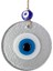 Mini Boy Silver Gri Nazar Boncuklu Duvar Süsü 10 cm Cam Duvar Dekoru 2