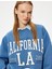 Oversize Sweatshirt Kolej Baskılı Uzun Kollu Bisiklet Yaka Şardonlu 1