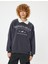 Polo Yaka Sweatshirt Oversize Kolej Baskılı Uzun Kollu 3