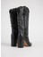 The Zaina Kadın Siyah Western Topuklu Çizme 3
