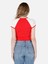 Slim Fit Yuvarlak Yaka Kadın Kirmizi Kısa Kol Tişört Cl1069238 2