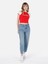 Slim Fit Yuvarlak Yaka Kadın Kirmizi Kısa Kol Tişört Cl1069238 3