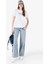 Regular Fit Yuvarlak Yaka Kadın Beyaz Kısa Kol Tişört Cl1068591 3