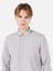 Regular Fit Shirt Neck Düz Erkek Gri Uzun Kol Gömlek Cl1067013 4