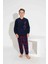 Erkek Çocuk Uzun Kollu Polar Kumaş Kışlık Sıcak Tutan Pijama Takımı 3753L 2