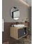 Banyo Gül 80 cm Demonte Banyo Dolabı Ayna Lavabo 4