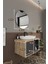 Banyo Gül 80 cm Demonte Banyo Dolabı Ayna Lavabo 3