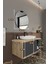 Banyo Gül 90 cm Demonte Banyo Dolabı Ayna Lavabo 3