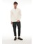 Yarım Fermuarlı Kolej Yaka Sweatshirt Regular Fit-Beyaz- 2317 3