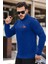 Indigo Unisex Nakışlı Dik Yaka Yarım Fermuarlı polar Sweatshirt- 2321 1