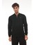 Yarım Fermuarlı Kolej Yaka Sweatshirt Regular Fit-Siyah- 2317 4