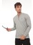 Yarım Fermuarlı Kolej Yaka Sweatshirt Regular Fit-Gri- 2317 1