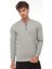 Yarım Fermuarlı Kolej Yaka Sweatshirt Regular Fit-Gri- 2317 2
