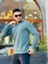Yarım Fermuarlı Kolej Yaka Sweatshirt Regular Fit-Haki- 2317 2