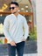 Yarım Fermuarlı Kolej Yaka Sweatshirt Regular Fit-Ekru- 2317 1