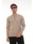 Yarım Fermuarlı Kolej Yaka Sweatshirt Regular Fit-Bej- 2317 1