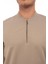 Yarım Fermuarlı Kolej Yaka Sweatshirt Regular Fit-Bej- 2317 4