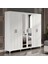 Ücretsiz Montaj - % 100 MDF Paris 6 Kapaklı Aynalı Beyaz Gardırop - MDF Dolap - Elbise Dolabı 1