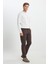 Slim Fit Dar Kesim Pamuklu Esnek Armürlü 5 Cep Kahverengi Pantolon 3