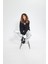 Siyah Bisiklet Yaka Kadın No Fear Ön ve Baskılı Oversize Sweatshirt 3