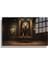 Premium^# Glass Art- Vintage-Retro-Popart Tablo Serisi Çerçeveli Tabloda 3D Aslan Portresi 1