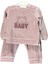 Organik Kız Çoçuğu Kadife Sweat Life 2'li Takım 1