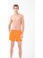 Turuncu Yazı Desenli Erkek Mini Boy Mayo Deniz Şortu 1