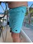 Erkek Büyük Beden Mint Düz Renk Standart Boy Mayo Deniz Şortu 1