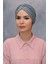 Gri Pratik Hazır Geçmeli Tesettür Bone Fukuro Sandy Kumaş Büzgülü 1831_15 1