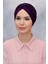 Mürdüm Pratik Hazır Geçmeli Tesettür Bone Fukuro Sandy Kumaş Büzgülü 1831_07 1