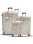 3lü Set Kırılmaz Silikon Seyahat Valizi Bavulu V305 Kemik/mürdüm 1