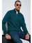 Pamuklu Regular Fit Yarım Fermuarlı Dik Yaka Sweat Erkek Sweat 59052592 6