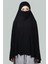 Hazır Türban Peçeli Pratik Eşarp Tesettür Nikaplı Hijab - Namaz Örtüsü Sufle (5Xl) - Siyah 3