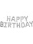 Happy Birthday Folyo Balon Set Gümüş 1