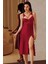 Imaj 4220 Bordo Renk Saten Uzun 2li Gecelik Takımı 2