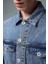 Mark Oversize Geniş Kesim Med Blue Jean Ceket - Med Blue 3