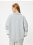 Oversize Sweatshirt Yarım Fermuarlı Kolej Baskılı Renk Bloklu Şardonlu 4