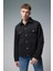 Mark Oversize Geniş Kesim Renkli Jean Ceket - Siyah 1