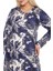 Butik Yumoş Kumaş Mavi Batik Desen Uzun Kollu Kadın Tesettür Elbise 5