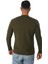 Erkek Dik Yaka Slim Fit Pamuk Likra Tişört-Haki 4