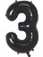 3 Rakam Folyo Balon Siyah 75CM 1
