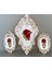 Kırmızı Gül Detaylı 3lü Tablo Set 42 cm 2