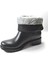 RN.113 Siyah Kürklü Plastik Su Geçirmez Kadın Yağmur Bot 3