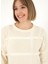 Bisiklet Yaka Oversize Krem Kazak Kadın Peter 2