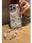 iPhone 15 Promax Uyumlu Lux Işıltılı Inci Charmlı Kelebekli Kılıf 5
