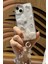 Apple iPhone 14 Uyumlu Lux Işıltılı Inci Charmlı Kelebekli Kılıf 3